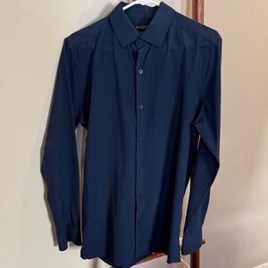 Hylete Men's Navy Blue Button- Down Dress Shirt